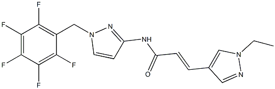 3-(1-ethyl-1H-pyrazol-4-yl)-N-[1-(2,3,4,5,6-pentafluorobenzyl)-1H-pyrazol-3-yl]acrylamide Struktur