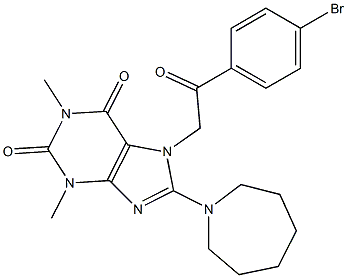 8-(1-azepanyl)-7-[2-(4-bromophenyl)-2-oxoethyl]-1,3-dimethyl-3,7-dihydro-1H-purine-2,6-dione Struktur