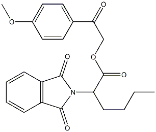 2-(4-methoxyphenyl)-2-oxoethyl 2-(1,3-dioxo-1,3-dihydro-2H-isoindol-2-yl)hexanoate Struktur