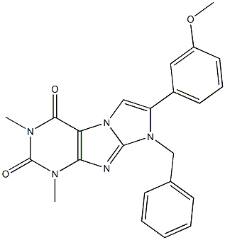 8-benzyl-7-(3-methoxyphenyl)-1,3-dimethyl-1H-imidazo[2,1-f]purine-2,4(3H,8H)-dione Struktur