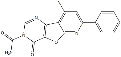 9-methyl-4-oxo-7-phenylpyrido[3',2':4,5]furo[3,2-d]pyrimidin-3(4H)-ylformamide Struktur