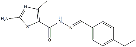 2-amino-N'-(4-ethylbenzylidene)-4-methyl-1,3-thiazole-5-carbohydrazide Struktur