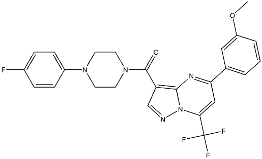 3-{[4-(4-fluorophenyl)-1-piperazinyl]carbonyl}-5-(3-methoxyphenyl)-7-(trifluoromethyl)pyrazolo[1,5-a]pyrimidine Struktur