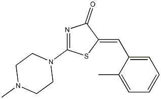 5-(2-methylbenzylidene)-2-(4-methyl-1-piperazinyl)-1,3-thiazol-4(5H)-one Struktur