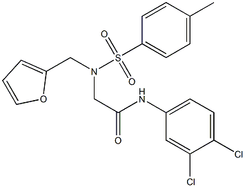 N-(3,4-dichlorophenyl)-2-{(furan-2-ylmethyl)[(4-methylphenyl)sulfonyl]amino}acetamide Struktur