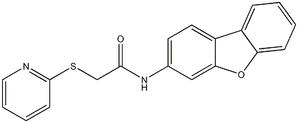 N-dibenzo[b,d]furan-3-yl-2-(2-pyridinylsulfanyl)acetamide Struktur