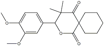 3-(3,4-dimethoxyphenyl)-4,4-dimethyl-2-oxaspiro[5.5]undecane-1,5-dione Struktur