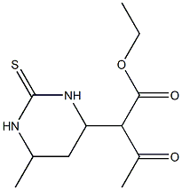 ethyl 2-(6-methyl-2-thioxohexahydro-4-pyrimidinyl)-3-oxobutanoate Struktur