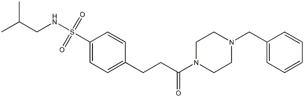 4-[3-(4-benzyl-1-piperazinyl)-3-oxopropyl]-N-isobutylbenzenesulfonamide Struktur