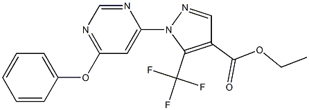 ethyl1-(6-phenoxy-4-pyrimidinyl)-5-(trifluoromethyl)-1H-pyrazole-4-carboxylate Struktur