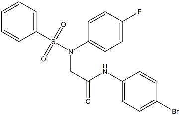 N-(4-bromophenyl)-2-[(4-fluorophenyl)(phenylsulfonyl)amino]acetamide Struktur