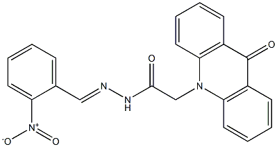 N'-{2-nitrobenzylidene}-2-(9-oxo-10(9H)-acridinyl)acetohydrazide Struktur