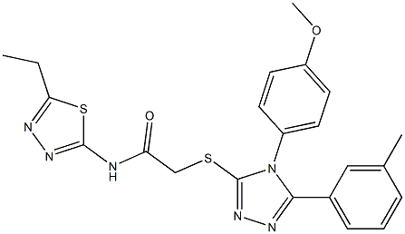 N-(5-ethyl-1,3,4-thiadiazol-2-yl)-2-{[4-(4-methoxyphenyl)-5-(3-methylphenyl)-4H-1,2,4-triazol-3-yl]sulfanyl}acetamide Struktur