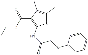 ethyl 4,5-dimethyl-2-{[(phenylsulfanyl)acetyl]amino}-3-thiophenecarboxylate Struktur