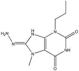 7-methyl-3-propyl-7,9-dihydro-1H-purine-2,6,8(3H)-trione 8-hydrazone Struktur