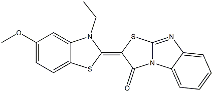 2-(3-ethyl-5-methoxy-1,3-benzothiazol-2(3H)-ylidene)[1,3]thiazolo[3,2-a]benzimidazol-3(2H)-one Struktur