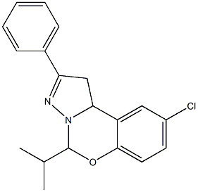 9-chloro-5-isopropyl-2-phenyl-1,10b-dihydropyrazolo[1,5-c][1,3]benzoxazine Struktur