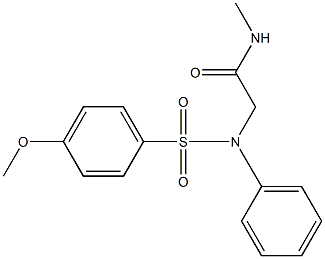 2-{[(4-methoxyphenyl)sulfonyl]anilino}-N-methylacetamide Struktur