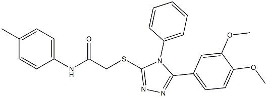 2-{[5-(3,4-dimethoxyphenyl)-4-phenyl-4H-1,2,4-triazol-3-yl]sulfanyl}-N-(4-methylphenyl)acetamide Struktur