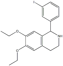 6,7-diethoxy-1-(3-iodophenyl)-1,2,3,4-tetrahydroisoquinoline Struktur