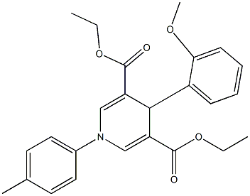 diethyl 4-(2-methoxyphenyl)-1-(4-methylphenyl)-1,4-dihydro-3,5-pyridinedicarboxylate Struktur