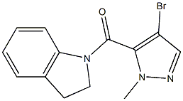 1-[(4-bromo-1-methyl-1H-pyrazol-5-yl)carbonyl]indoline Struktur