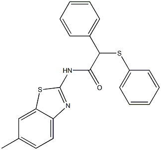 N-(6-methyl-1,3-benzothiazol-2-yl)-2-phenyl-2-(phenylsulfanyl)acetamide Struktur