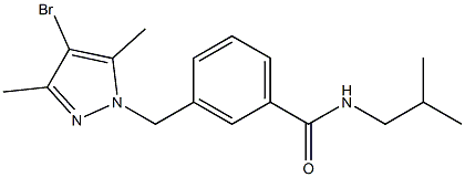 3-[(4-bromo-3,5-dimethyl-1H-pyrazol-1-yl)methyl]-N-isobutylbenzamide Struktur