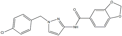 N-[1-(4-chlorobenzyl)-1H-pyrazol-3-yl]-1,3-benzodioxole-5-carboxamide Struktur