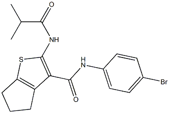 N-(4-bromophenyl)-2-(isobutyrylamino)-5,6-dihydro-4H-cyclopenta[b]thiophene-3-carboxamide Struktur