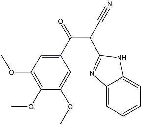 2-(1H-benzimidazol-2-yl)-3-oxo-3-(3,4,5-trimethoxyphenyl)propanenitrile Struktur