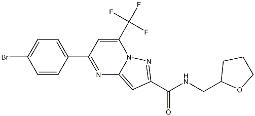 5-(4-bromophenyl)-N-(tetrahydro-2-furanylmethyl)-7-(trifluoromethyl)pyrazolo[1,5-a]pyrimidine-2-carboxamide Struktur