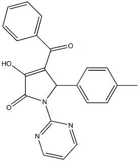 4-benzoyl-3-hydroxy-5-(4-methylphenyl)-1-(2-pyrimidinyl)-1,5-dihydro-2H-pyrrol-2-one Struktur