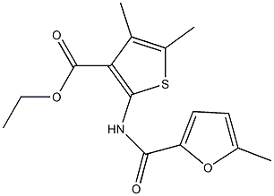 ethyl 4,5-dimethyl-2-[(5-methyl-2-furoyl)amino]-3-thiophenecarboxylate Struktur