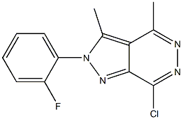 7-chloro-2-(2-fluorophenyl)-3,4-dimethyl-2H-pyrazolo[3,4-d]pyridazine Struktur