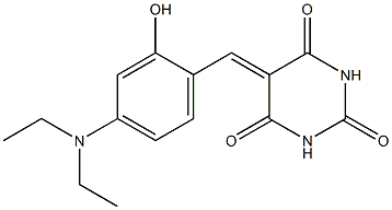 5-[4-(diethylamino)-2-hydroxybenzylidene]-2,4,6(1H,3H,5H)-pyrimidinetrione Struktur