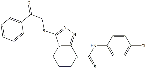 N-(4-chlorophenyl)-3-[(2-oxo-2-phenylethyl)sulfanyl]-6,7-dihydro[1,2,4]triazolo[4,3-a]pyrimidine-8(5H)-carbothioamide Struktur