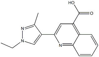 2-(1-ethyl-3-methyl-1H-pyrazol-4-yl)-4-quinolinecarboxylic acid Struktur