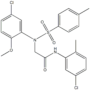 2-{5-chloro-2-methoxy[(4-methylphenyl)sulfonyl]anilino}-N-(5-chloro-2-methylphenyl)acetamide Struktur