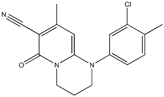 1-(3-chloro-4-methylphenyl)-8-methyl-6-oxo-1,3,4,6-tetrahydro-2H-pyrido[1,2-a]pyrimidine-7-carbonitrile Struktur