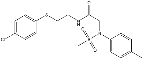 N-{2-[(4-chlorophenyl)sulfanyl]ethyl}-2-[4-methyl(methylsulfonyl)anilino]acetamide Struktur