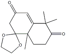 1,1,4a-trimethyl-4,4a,5,6-tetrahydrospiro[naphthalene-5,2'-(1,3)-dioxolane]-2,7(1H,3H)-dione Struktur