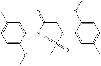 2-[2-methoxy-5-methyl(methylsulfonyl)anilino]-N-(2-methoxy-5-methylphenyl)acetamide Struktur