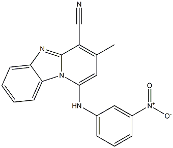 1-{3-nitroanilino}-3-methylpyrido[1,2-a]benzimidazole-4-carbonitrile Struktur