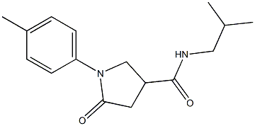 N-isobutyl-1-(4-methylphenyl)-5-oxo-3-pyrrolidinecarboxamide Struktur