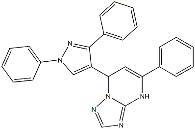 7-(1,3-diphenyl-1H-pyrazol-4-yl)-5-phenyl-4,7-dihydro[1,2,4]triazolo[1,5-a]pyrimidine Struktur