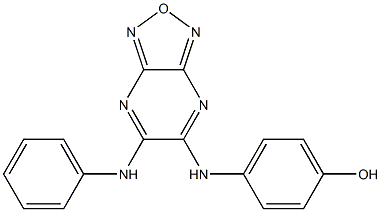 4-[(6-anilino[1,2,5]oxadiazolo[3,4-b]pyrazin-5-yl)amino]phenol Struktur