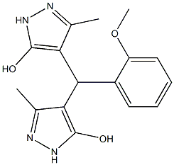 4-[(5-hydroxy-3-methyl-1H-pyrazol-4-yl)(2-methoxyphenyl)methyl]-3-methyl-1H-pyrazol-5-ol Struktur