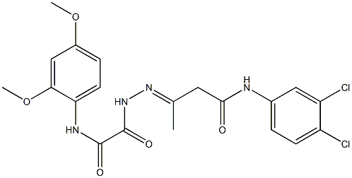 N-(3,4-dichlorophenyl)-3-{[(2,4-dimethoxyanilino)(oxo)acetyl]hydrazono}butanamide Struktur