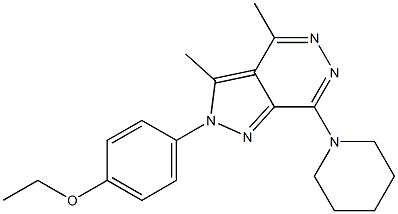 4-[3,4-dimethyl-7-(1-piperidinyl)-2H-pyrazolo[3,4-d]pyridazin-2-yl]phenyl ethyl ether Struktur